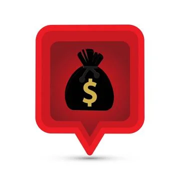 Speech bubble dollar sack Stock Illustration