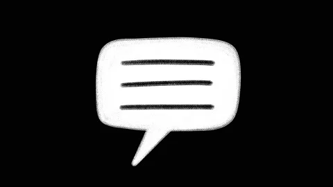 Speech bubble doodle animation with talking lines on a black background Stock Footage 160969459