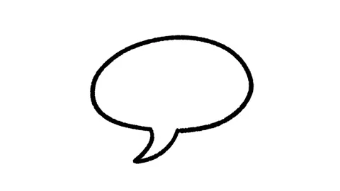Speech bubble doodle, hand drawn animation on white and black backgrounds Stock Footage 156051423