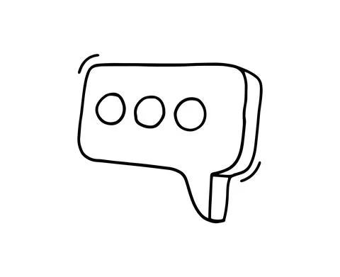 Speech bubble doodle hand drawn vector illustration Stock Illustration