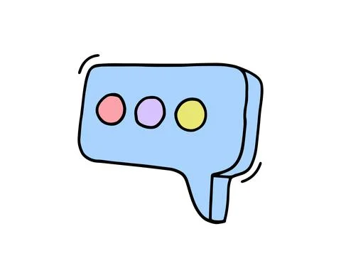 Speech bubble doodle hand drawn vector illustration Stock Illustration