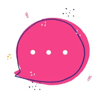 Speech bubble doodle icon. Sound recording podcast hand drawn vector illustra Stock Illustration
