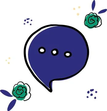 Speech bubble doodle icon. Sound recording podcast hand drawn vector illustra Stock Illustration