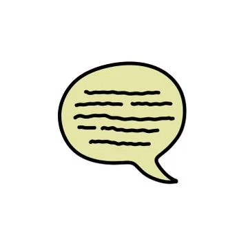 Speech bubble doodle icon, vector color illustration Stock Illustration