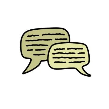 Speech bubble doodle icon, vector color illustration Stock Illustration