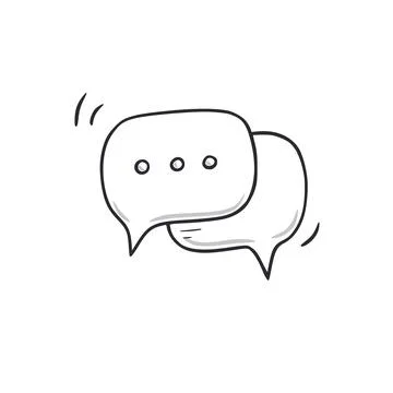Speech bubble doodle. Message speech bubble hand drawn sketch style icon. Dialog Stock Illustration