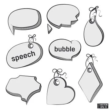 Speech bubble doodle set イラスト素材