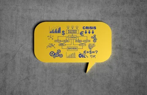 Speech bubble with drawing business concept Stock Illustration