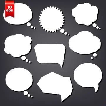 Speech bubble drawn with chalk set Stock Illustration