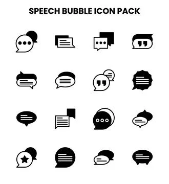 Speech Bubble DuoTone Bundle Icons Pack Stock Illustration
