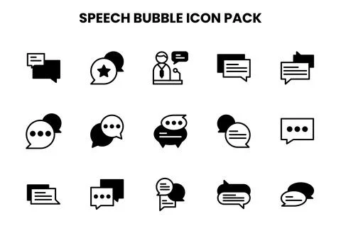 Speech Bubble DuoTone Bundle Icons Pack 스톡 일러스트