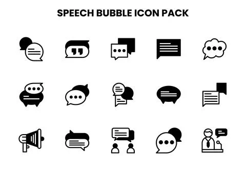 Speech Bubble DuoTone Bundle Icons Pack Stock Illustration