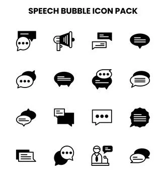 Speech Bubble DuoTone Graphics Icons Pack Stock Illustration
