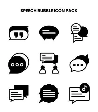 Speech Bubble DuoTone Icons Pack Illustrazione stock
