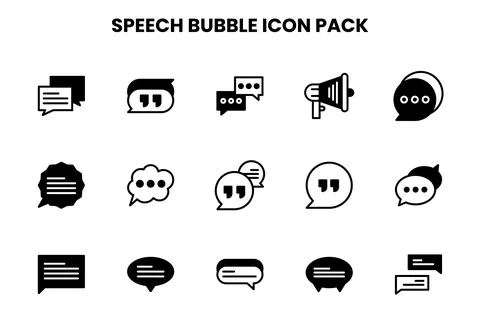 Speech Bubble DuoTone Scalable Icons Pack Stock Illustration