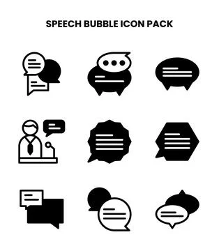 Speech Bubble DuoTone Vector Icons Pack Illustrazione stock