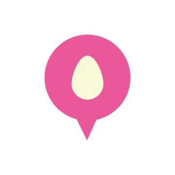 Speech bubble with easter egg painted flat style Stock Illustration
