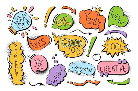 Speech bubble empty comic pop art retro set vector Stock Illustration