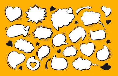 Speech bubble empty comic pop art retro set vector Stock-Illustration