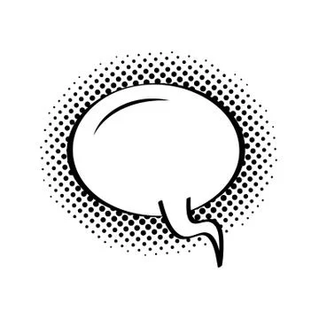Speech bubble empty on dotted background flat icon vector isolated. Illustrazione stock