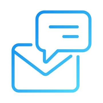Speech bubble with envelope pixel perfect gradient linear vector icon Ilustração Stock