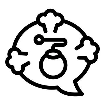 Speech bubble exploding with bomb inside representing angry conversation Stock Illustration