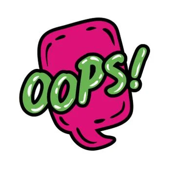 Speech bubble with expresion oops word pop art flat style Illustrazione stock