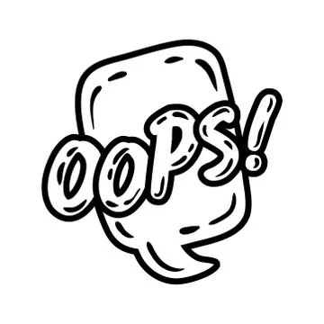 Speech bubble with expresion oops word pop art line style Stock-Illustration