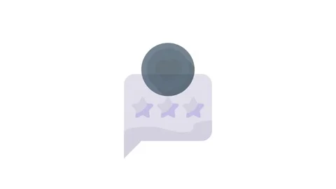 Speech bubble featuring a heart and five stars, symbolizing positive feedba.. Stock Footage 332199499