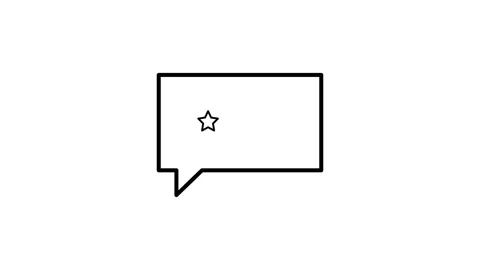 A speech bubble featuring three stars, symbolizing praise or important points Stock Footage 334095254
