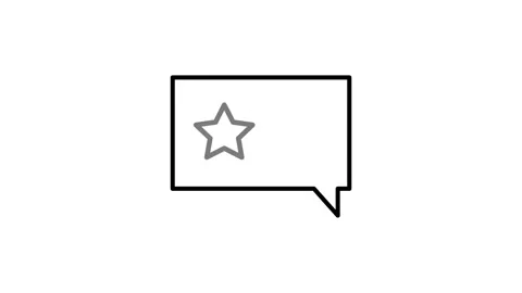 A speech bubble featuring two stars, symbolizing excitement or important hi.. Stock Footage 333549653