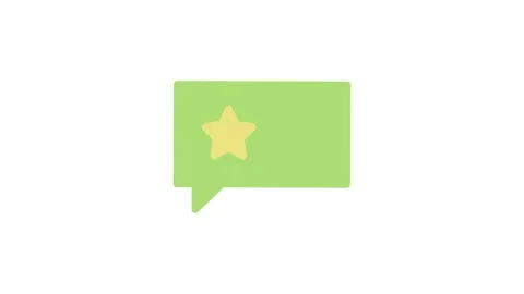 A speech bubble featuring two stars, symbolizing praise or important points Stock Footage 334100910
