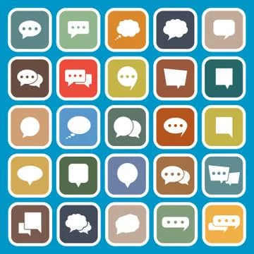 Speech Bubble flat icons on blue background Illustrazione stock