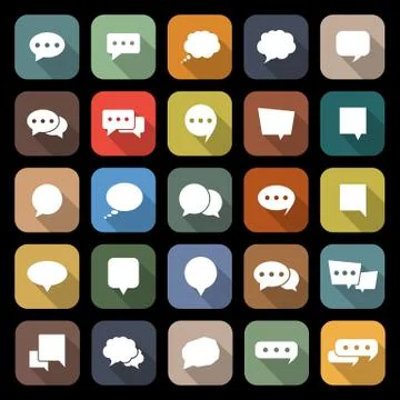 Speech Bubble flat icons with long shadow イラスト素材