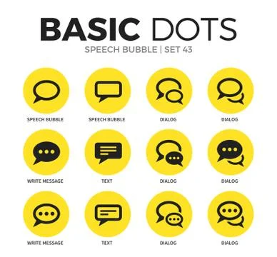 Speech bubble flat icons vector set Illustrazione stock