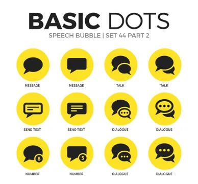 Speech bubble flat icons vector set Stock Illustration