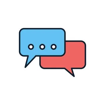 Speech Bubble Flat related vector icon Stock Illustration