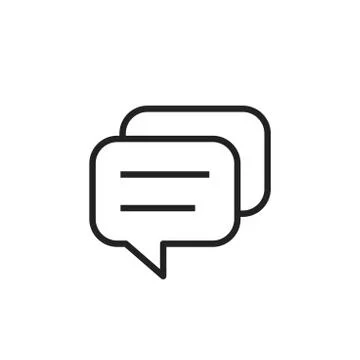 Speech bubble flat vector icon. Discussion dialog logo illustration. Business Illustrazione stock