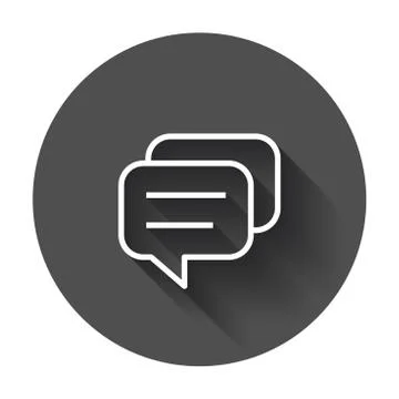 Speech bubble flat vector icon. Discussion dialog logo illustration. Business イラスト素材