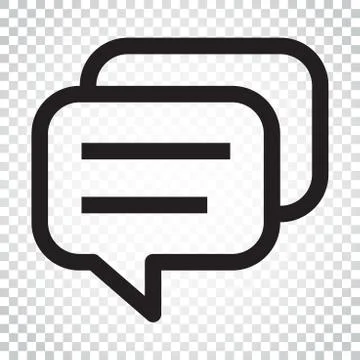 Speech bubble flat vector icon. Discussion dialog logo illustration. Business Illustrazione stock