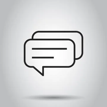 Speech bubble flat vector icon. Discussion dialog logo illustration. Business Stock Illustration