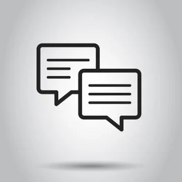 Speech bubble flat vector icon. Discussion dialog logo illustration. Business Illustrazione stock