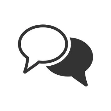 Speech bubble flat vector icon. Discussion dialog logo illustration. Business Stock Illustration