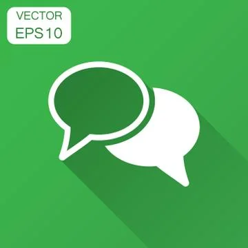 Speech bubble flat vector icon. Discussion dialog illustration. Business pict イラスト素材