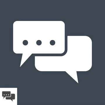 Speech Bubble Flat Vector Icon Illustrazione stock