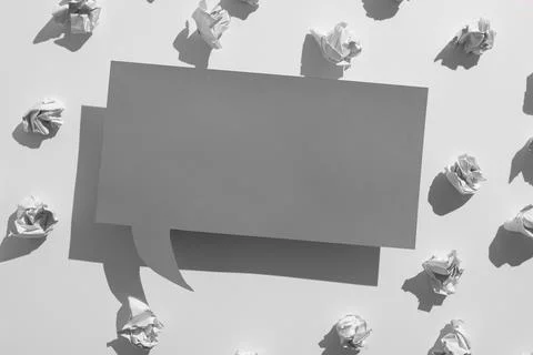Speech Bubble On Floor With Important Data Written In With Paper Wraps And Stock Photos