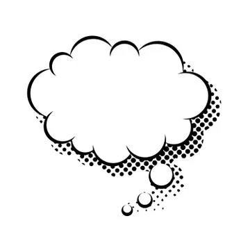 Speech bubble in the form of a cloud vector flat isolated Stock Illustration