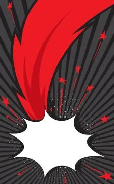 Speech bubble in form of falling star or meteor. Boom pop art cloud Stock-Illustration