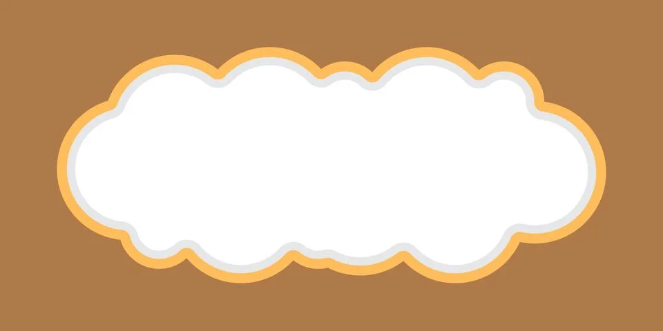 Speech bubble frame cloud shape, balloon talk, dialogue chat sticker, speec.. Illustration