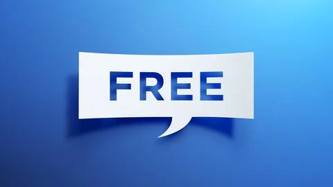 Speech Bubble. Free in Message. 3D Render. Illustrazione stock